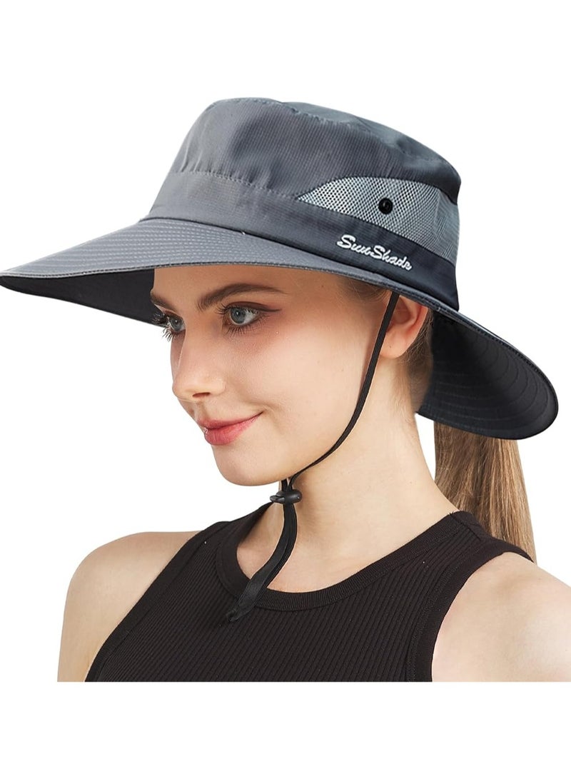 Goolsky Sun Hat Womens Men 3” Wide Brim UPF 50+ Fishing Beach Bucket Hats - Image 3