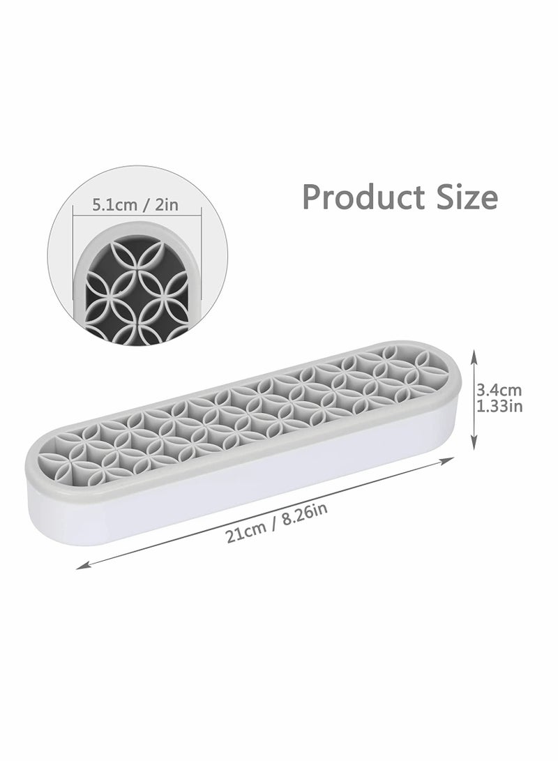 KASTWAVE Silicone Makeup Brush Holder Multipurpose Beauty Tool Organizer Make up Brush Storage Stand for Painting Pen Brushes Nail Clippers Drill Pens Ruler Sewing Craft Tools (Grey)  - Image 2
