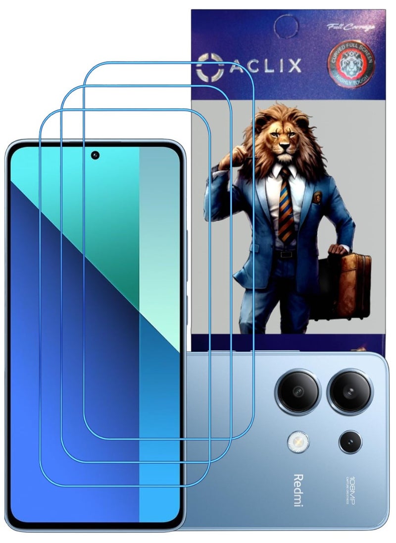 ACLIX 3 Pieces Antistatic ESD Dustproof Premium Quality High Definition Clear Tempered Glass Screen Protector Designed For Xiaomi Redmi Note 13 - Image 1