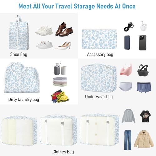 YEEYAA Packing Cubes for Travel - 8 Set Luggage Organizer Bags for Family, Mesh Breathable Packing Cubes for Suitcases Durable Travel Essentials Bags Set - Image 3