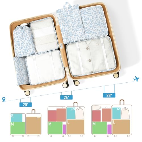 YEEYAA Packing Cubes for Travel - 8 Set Luggage Organizer Bags for Family, Mesh Breathable Packing Cubes for Suitcases Durable Travel Essentials Bags Set - Image 2