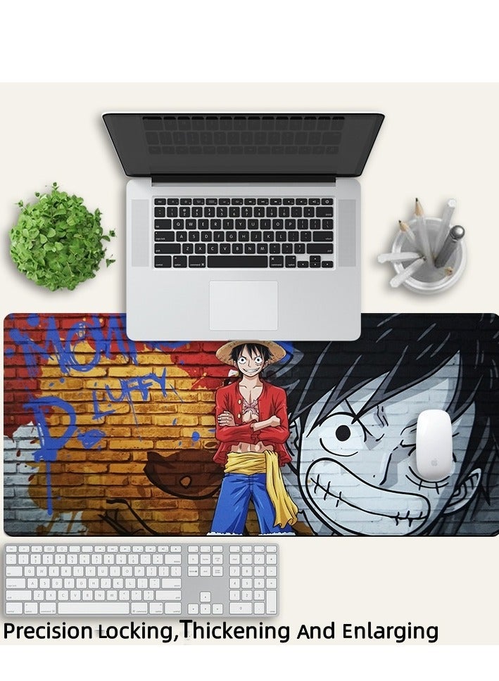 كيو زد لوحة ماوس Anime One Piece، لوحة ماوس ألعاب كبيرة ممتدة، قاعدة مطاطية غير قابلة للانزلاق ووسادة مكتب بحافة مخيطة للكمبيوتر المنزلي والعمل والدراسة - Image 3