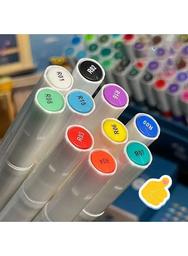 60-Pack Acrylic Paint Markers for Kids & Students - Fine Tip Drawing Pens, Vibrant DIY Art Supplies for Any Surface (Paper/Ceramic/Rock), Non-Toxic Coloring Graffiti Set  - Image 2