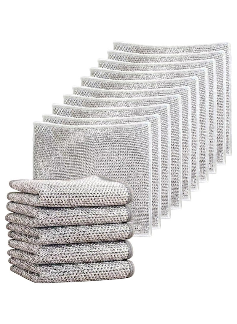 GALER - GALER 20PCS Multipurpose Wire Dishwashing Rags for Wet and Dry, Reusable Kitchen Cleaning Wire Dish Towels Dish Cloths, Lint Free Duster Cloth, Multifunctional Non-Scratch Wire Dishcloth for Kitchen - Image 1