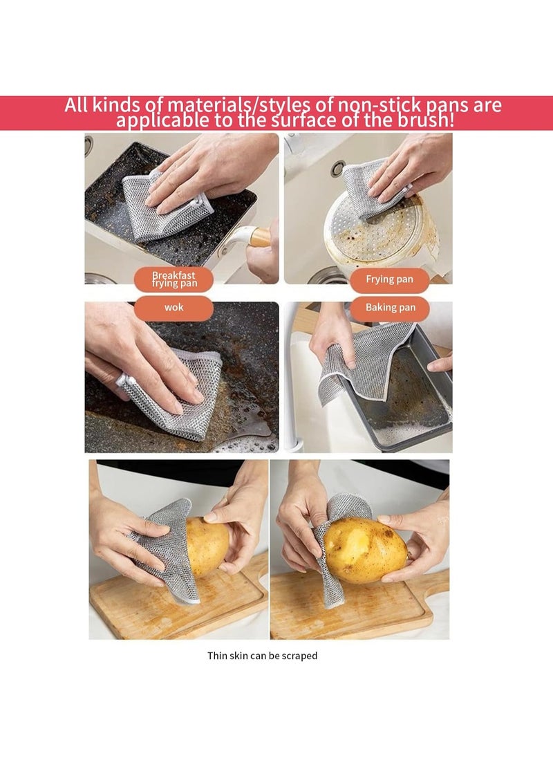 GALER - GALER 20PCS Multipurpose Wire Dishwashing Rags for Wet and Dry, Reusable Kitchen Cleaning Wire Dish Towels Dish Cloths, Lint Free Duster Cloth, Multifunctional Non-Scratch Wire Dishcloth for Kitchen - Image 1