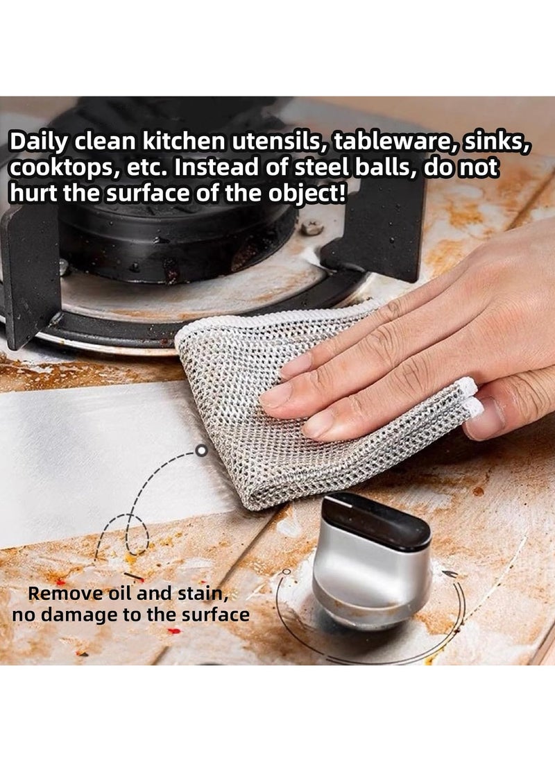 GALER - GALER 20PCS Multipurpose Wire Dishwashing Rags for Wet and Dry, Reusable Kitchen Cleaning Wire Dish Towels Dish Cloths, Lint Free Duster Cloth, Multifunctional Non-Scratch Wire Dishcloth for Kitchen - Image 1