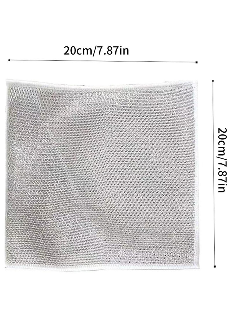 GALER - GALER 20PCS Multipurpose Wire Dishwashing Rags for Wet and Dry, Reusable Kitchen Cleaning Wire Dish Towels Dish Cloths, Lint Free Duster Cloth, Multifunctional Non-Scratch Wire Dishcloth for Kitchen - Image 1