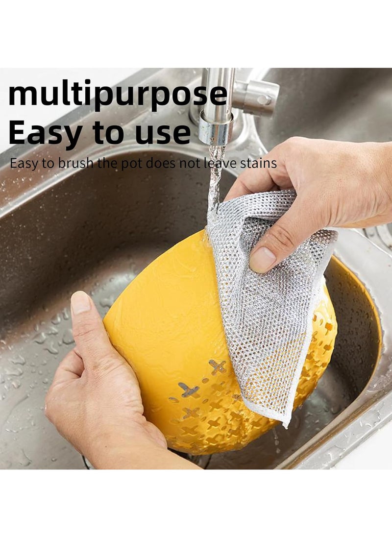 GALER - GALER 20PCS Multipurpose Wire Dishwashing Rags for Wet and Dry, Reusable Kitchen Cleaning Wire Dish Towels Dish Cloths, Lint Free Duster Cloth, Multifunctional Non-Scratch Wire Dishcloth for Kitchen - Image 1