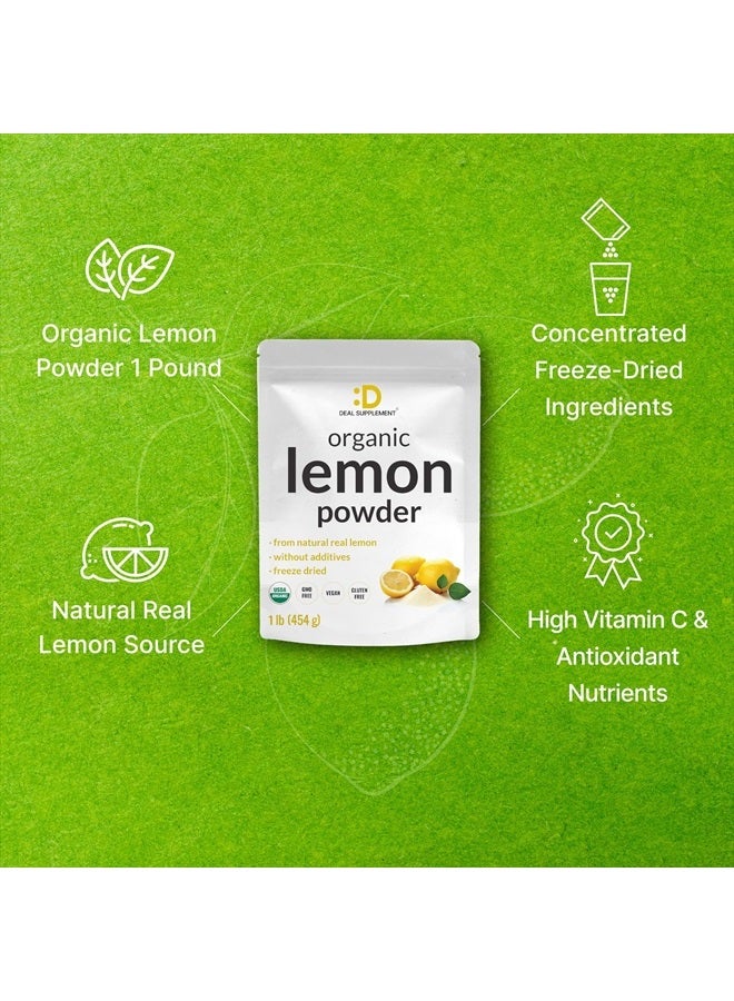 DEAL SUPPLEMENT Organic Lemon Powder, 1lb – Real Freeze-Dried Lemon Source – Rich in Essential Vitamin C – Natural Immune Support – Raw Lemon Juice Flavor & Aroma – Non-GMO, Filler Free, No Sugar  - Image 4
