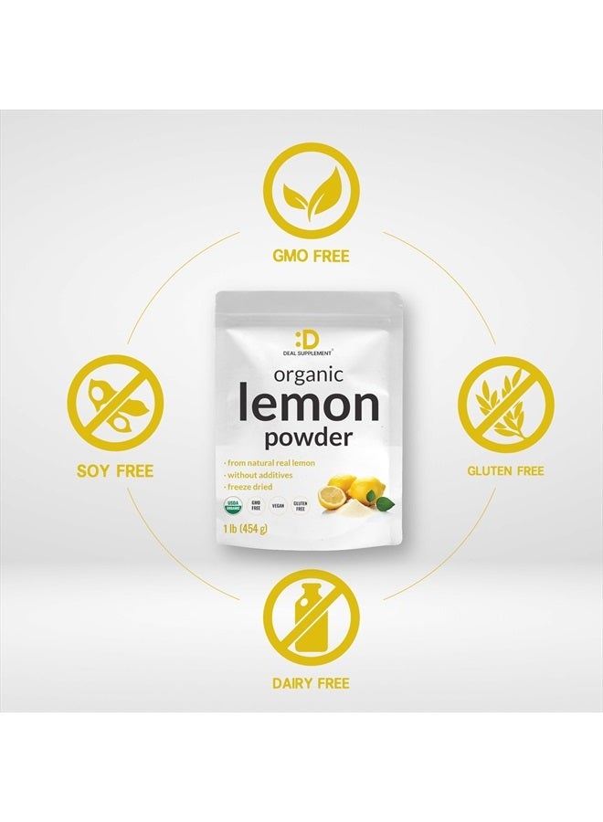 DEAL SUPPLEMENT Organic Lemon Powder, 1lb – Real Freeze-Dried Lemon Source – Rich in Essential Vitamin C – Natural Immune Support – Raw Lemon Juice Flavor & Aroma – Non-GMO, Filler Free, No Sugar  - Image 3
