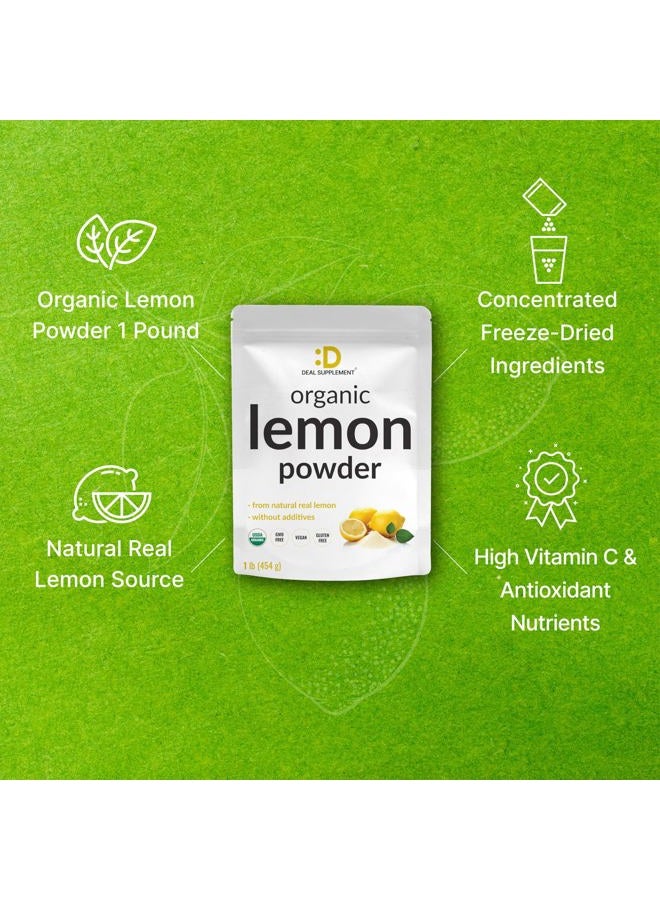 DEAL SUPPLEMENT Organic Lemon Powder, 1lb – Freeze-Dried Lemon Source – Rich in Essential Vitamin C – Natural Immune Support – Raw Lemon Juice Flavor & Aroma – Non-GMO, Filler Free, No Sugar - Image 4