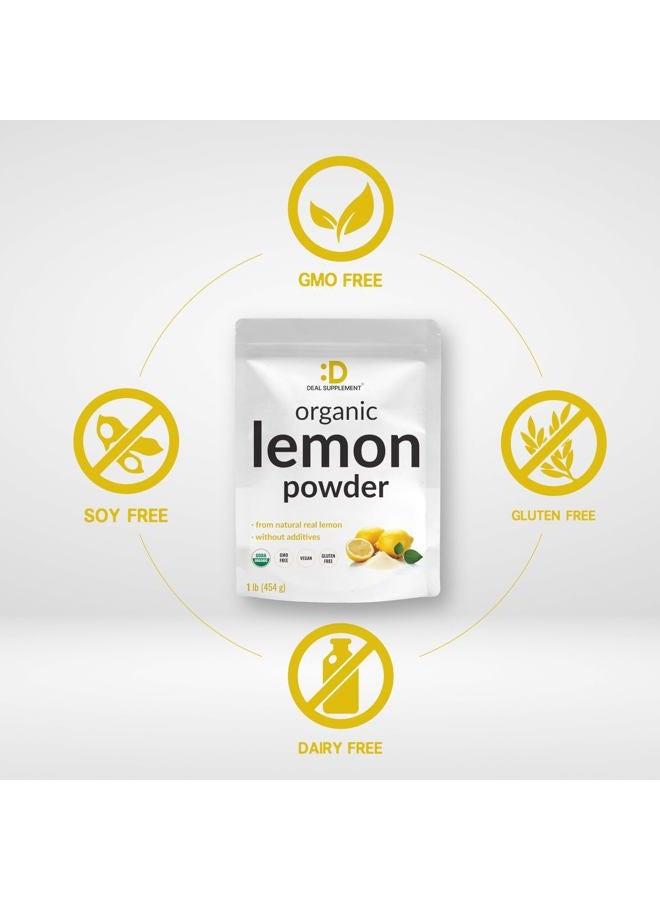 DEAL SUPPLEMENT Organic Lemon Powder, 1lb – Freeze-Dried Lemon Source – Rich in Essential Vitamin C – Natural Immune Support – Raw Lemon Juice Flavor & Aroma – Non-GMO, Filler Free, No Sugar - Image 3