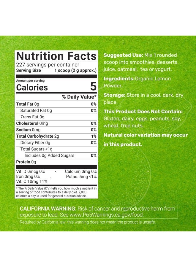 DEAL SUPPLEMENT Organic Lemon Powder, 1lb – Freeze-Dried Lemon Source – Rich in Essential Vitamin C – Natural Immune Support – Raw Lemon Juice Flavor & Aroma – Non-GMO, Filler Free, No Sugar - Image 2