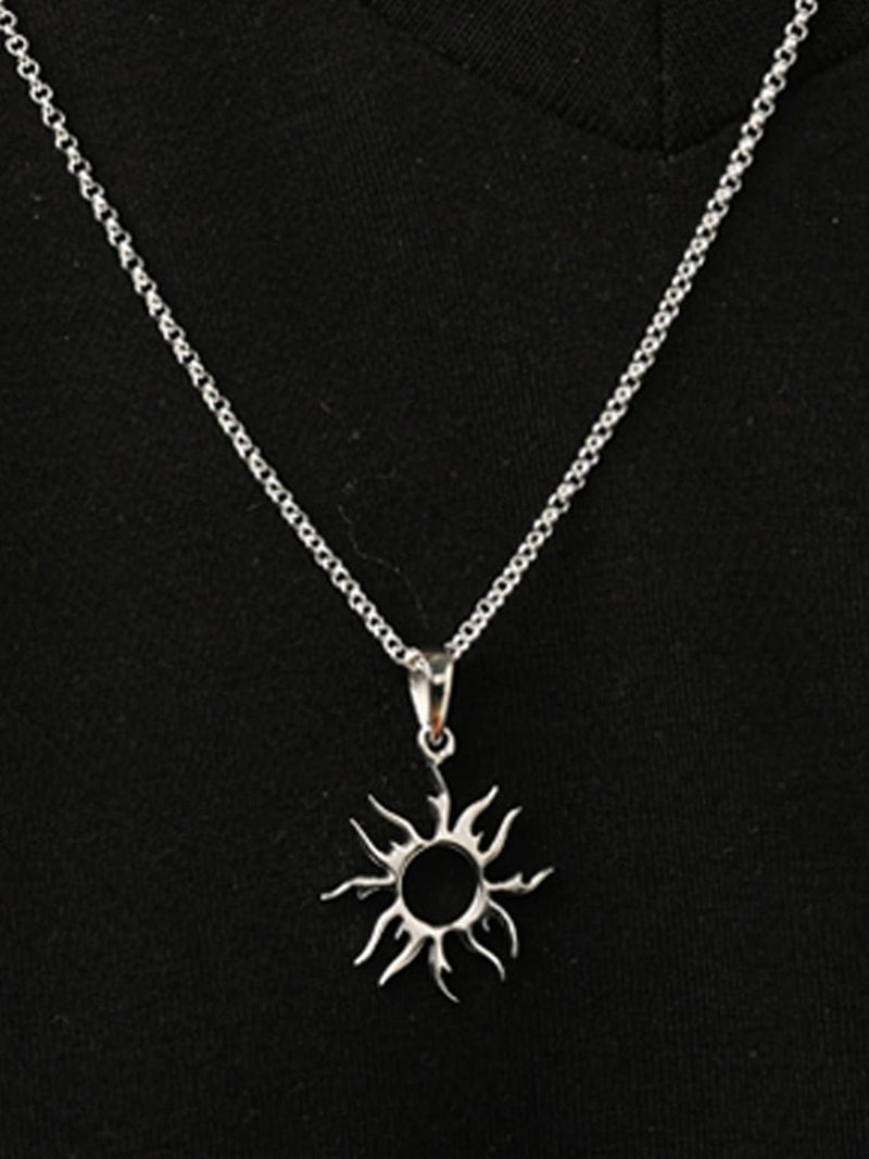 CLARA قلادة تعليقة شمس من الفضة الإسترلينية 925 للرجال والنساء | مع أو بدون سلسلة | مطلية بالبلاتين - Image 4
