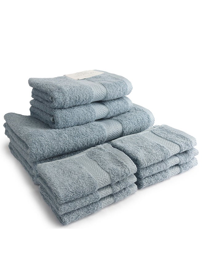 10 Pcs MATRIX Dyed Towel set 500 GSM 100% Cotton Terry Zic Zac Border 2 Bath Towel (70x140) cm, 2 Hand Towel (50x90) cm, & 6 Face Towel (33x33) cm Soft Feel Highly Absorbent Light Grey Color - pzsku/Z421AA7179ECF1581B321Z/45/_/1697099395/5f6a6f8e-a026-497a-86fc-0ab62e206343