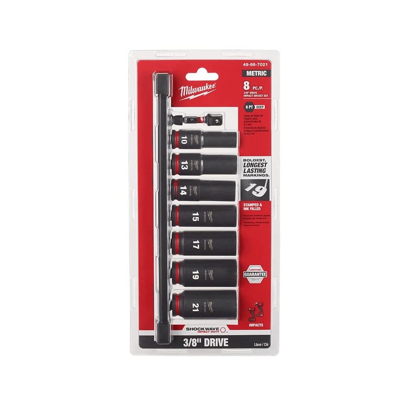 Milwaukee Electric Tool 8 Piece 38 Drive Deep Metric