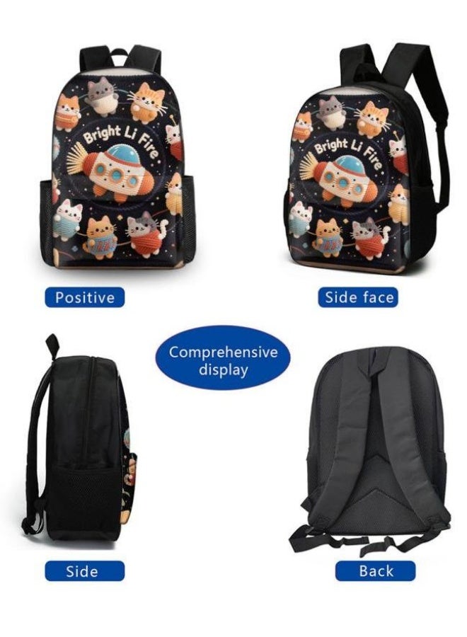 Bright Li Fire Three-piece set of cartoon bags, easily cope with various occasions (students, children, friends' outings, mountain climbing, schooling, etc.) | Backpack + hand-held + stationery bag | School season/holiday gifts - 4 - Image 5