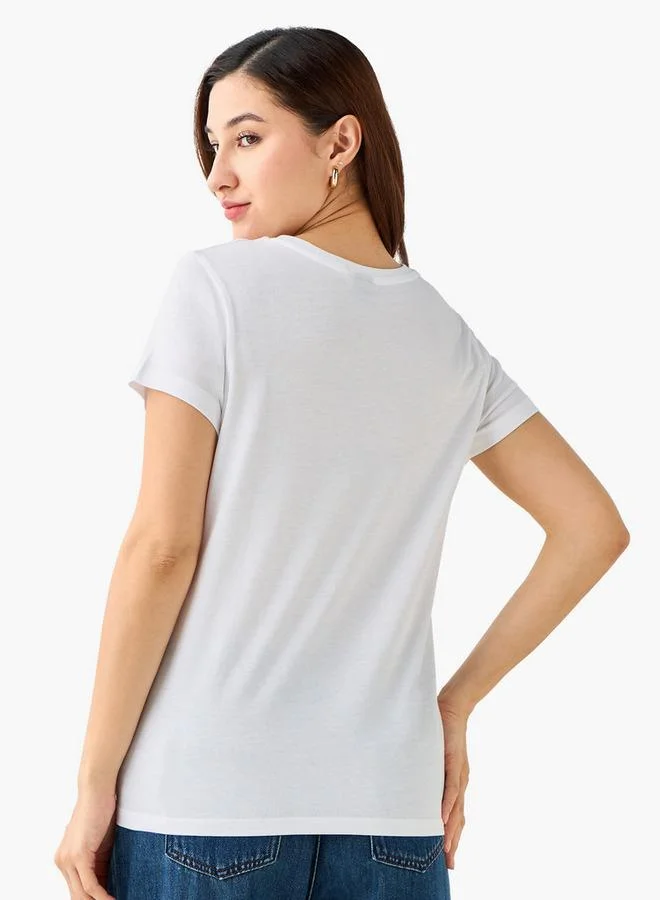 SP Characters  Cotton T-shirt with Mickey Mouse Print for Women | Best Price UAE