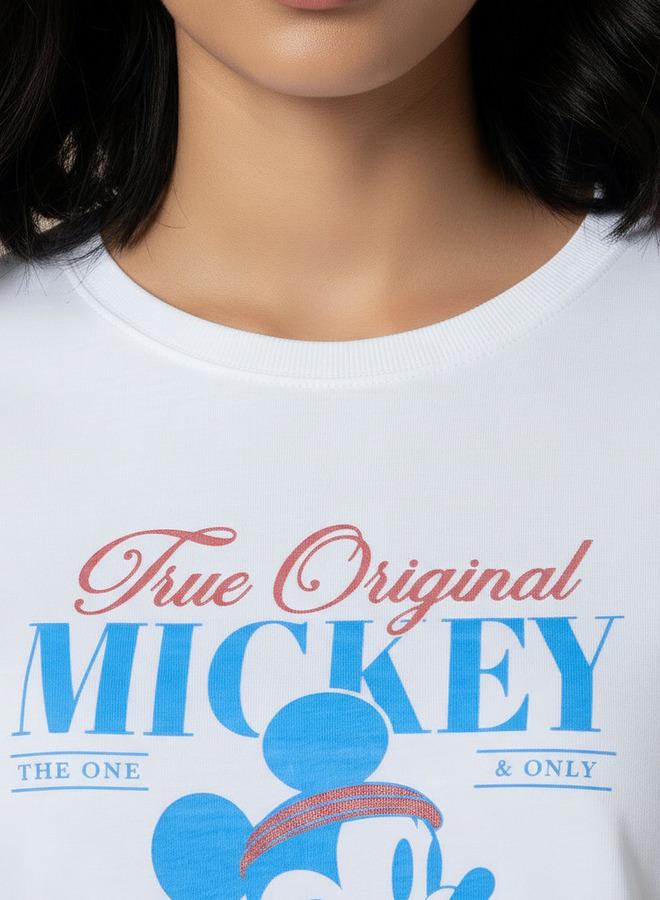 SP Characters Cotton T shirt with Mickey Mouse Print - Image 3