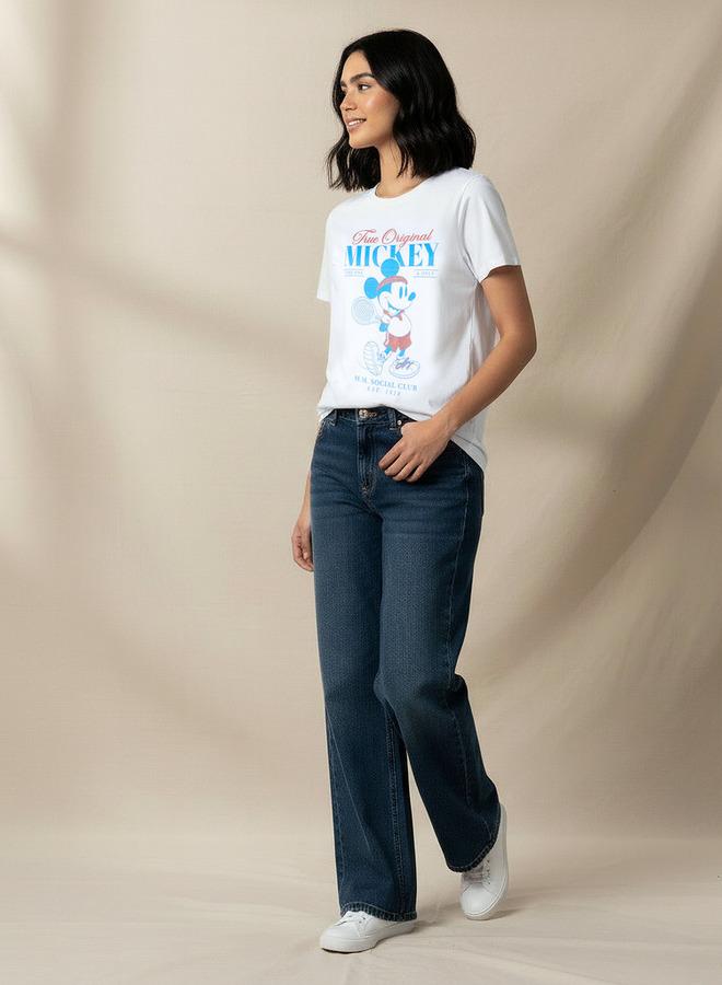 SP Characters Cotton T shirt with Mickey Mouse Print - Image 2