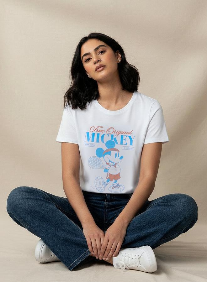 SP Characters Cotton T shirt with Mickey Mouse Print - Image 5