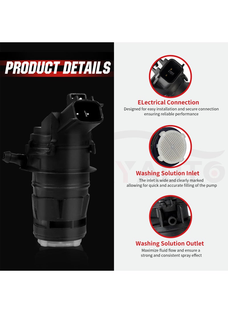 OTUAYAUTO OTUAYAUTO 85330-60190 Windshield Washer Pump with Grommet Replacement For Toyota, Lexus, Subaru, Mazda, Nissan, Acura, Honda Replaces OEM 85330-AE010, 85330-60180  - Image 4