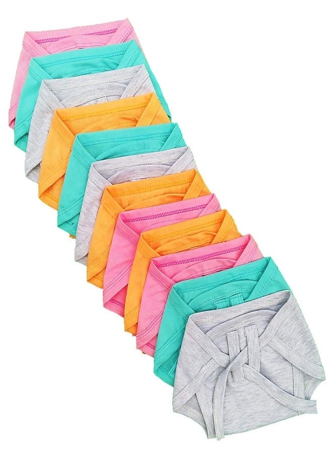 Sunuo Washable Reusable Multicolor Hosiery Cotton Nappies, Langot for Newborn Baby (0-6 Months), Pack of 10, Soft, Breathable, Eco-Friendly - Image 1