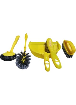 5 Piece Dustpan With Brush Set Yellow/Black 2x7inch - pzsku/Z421ABC43A70D04CBAE32Z/45/1746230044/710e45eb-1fd2-4812-b979-003b794b709d