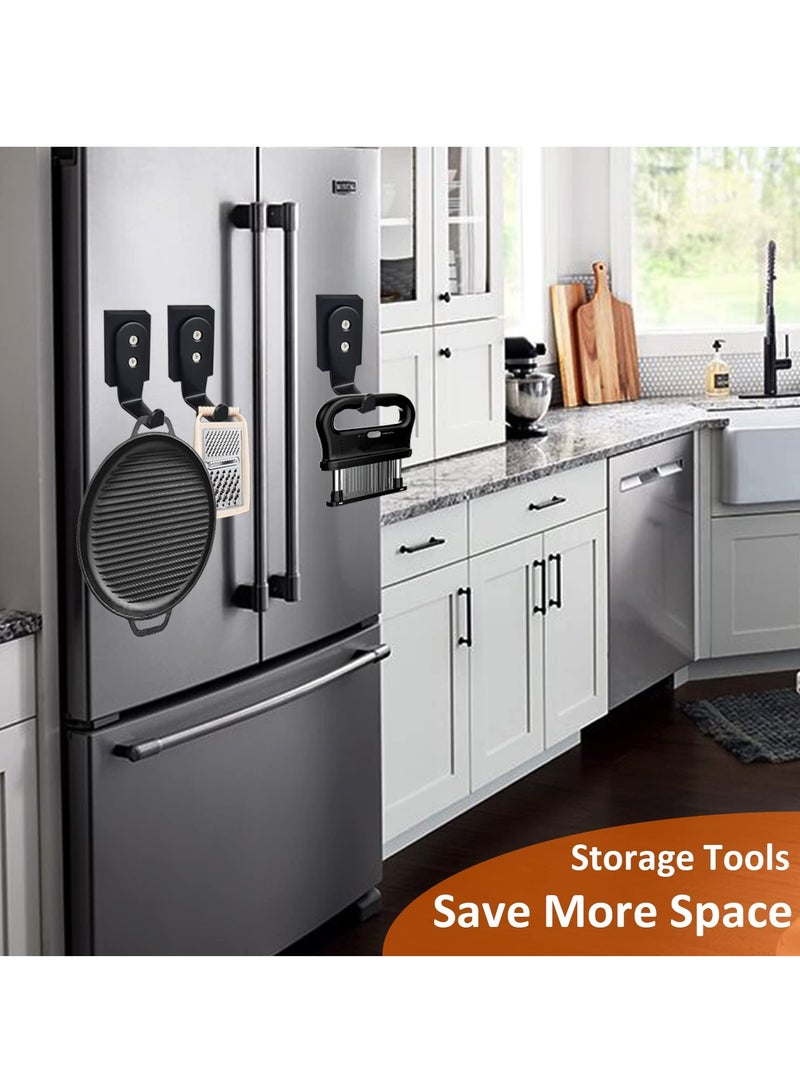 2Packs Strong Magnetic Hooks,Heavy Duty Magnetic Wreath Hanger Rectangle Rubber Coated Magnet Hooks for Metal Door Refrigerator Wreaths Party Hanging Bag Grill Kitchen - Image 3