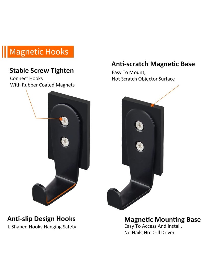 2Packs Strong Magnetic Hooks,Heavy Duty Magnetic Wreath Hanger Rectangle Rubber Coated Magnet Hooks for Metal Door Refrigerator Wreaths Party Hanging Bag Grill Kitchen - Image 2
