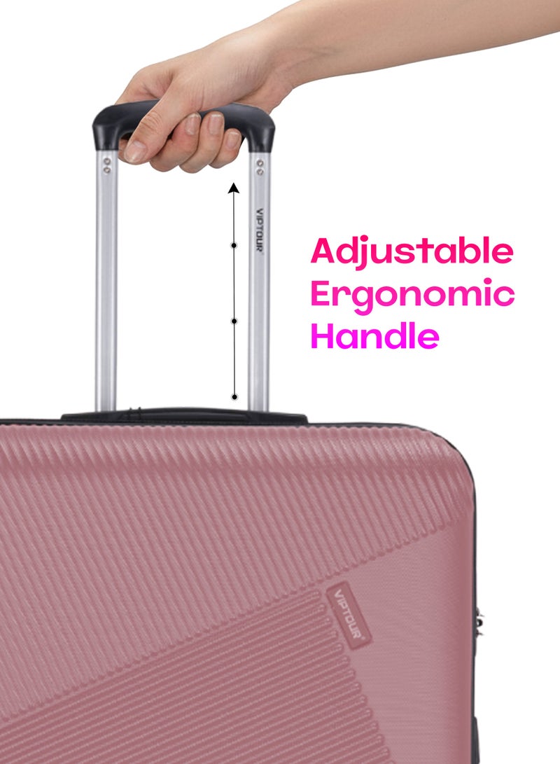 فيبتور مجموعة حقائب سفر ترولي مكونة من 3 قطع من ABS بعجلات دوارة مع قفل أرقام - Image 5