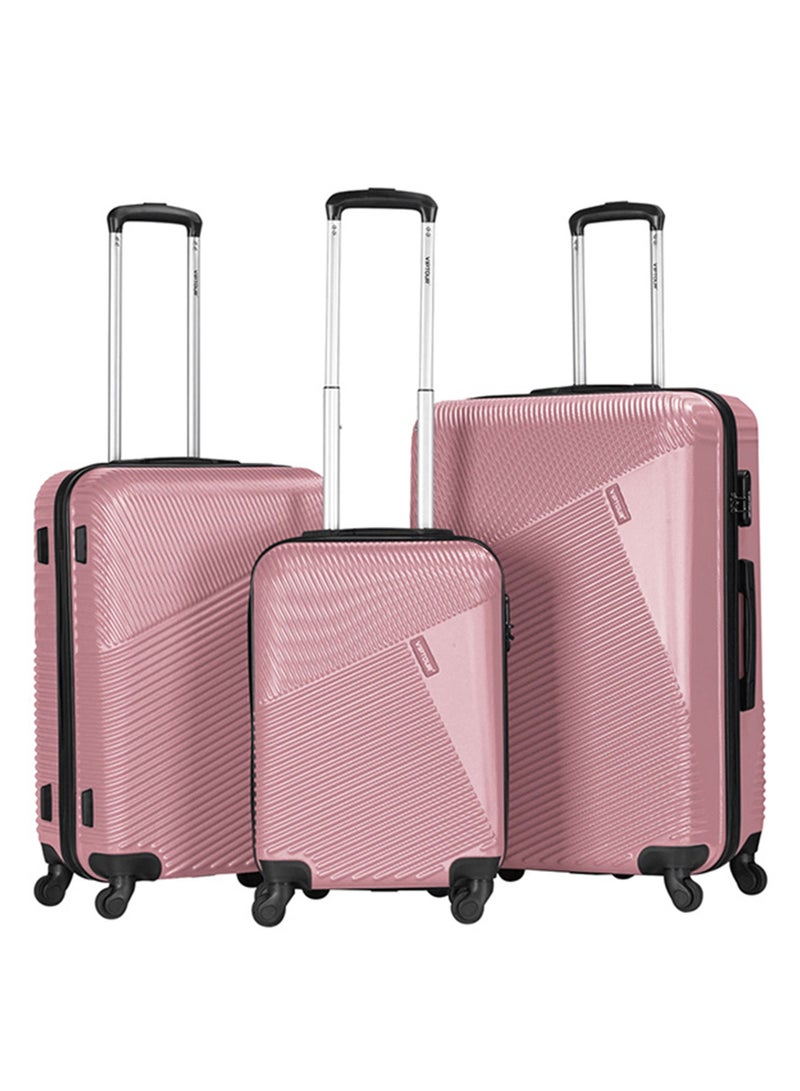 فيبتور مجموعة حقائب سفر ترولي مكونة من 3 قطع من ABS بعجلات دوارة مع قفل أرقام - Image 1