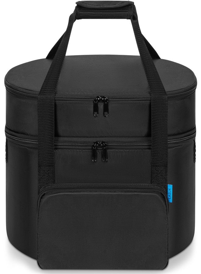 LASUK Slow Cooker Travel Bag, 2 Layers Slow Cooker Carrier, Compatible with 6, 7, 8 Quart Crock-Pot, Insulated Travel Carrier with Easy to Clean Lining, Black - Image 2