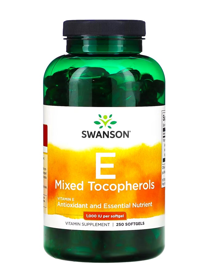 سوانسون توكوفيرولات مختلطة من فيتامين هـ ، 1،000 وحدة دولية ، 250 كبسولة هلامية