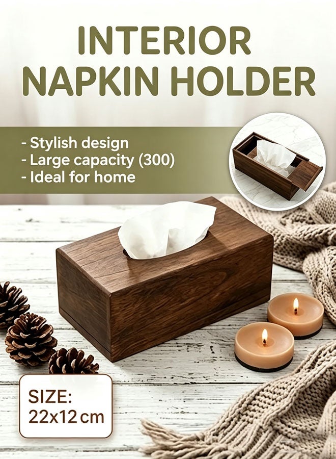 WangPangZi Wooden Tissue Box – Multifunctional Napkin Holder for Home, Car, and Restaurant - Image 1