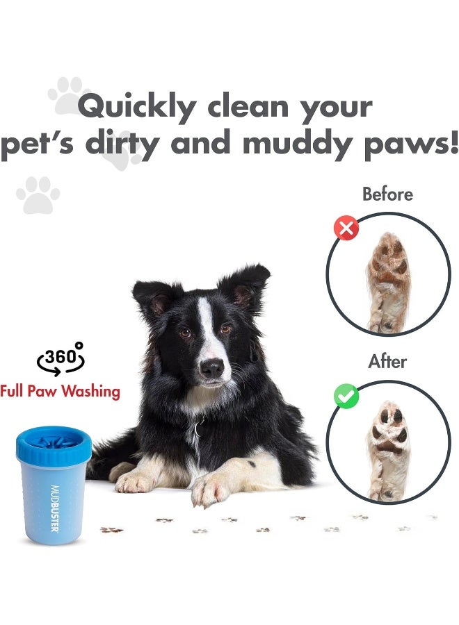 Dexas MudBuster Portable Dog Paw Washer/Paw Cleaner, Medium, Pro Blue - Image 4