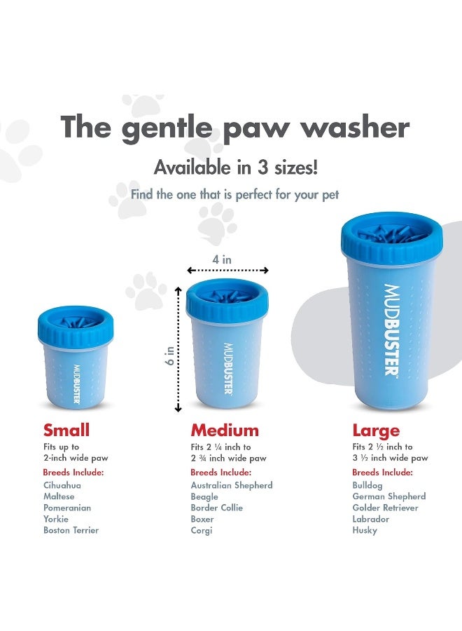 Dexas MudBuster Portable Dog Paw Washer/Paw Cleaner, Medium, Pro Blue - Image 3