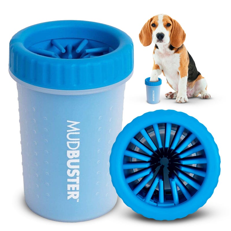 Dexas MudBuster Portable Dog Paw Washer/Paw Cleaner, Medium, Pro Blue - Image 1