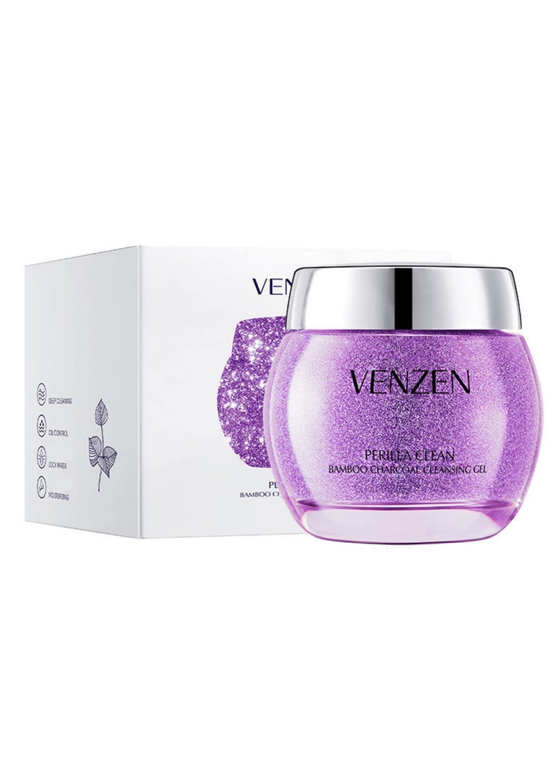 VENZEN - VENZEN Perilla Clean Bamboo Charcoal Deep Cleansing Gel Moisturizing Lock Water Oil Control Dirt Makeup 120g423floz - Image 1