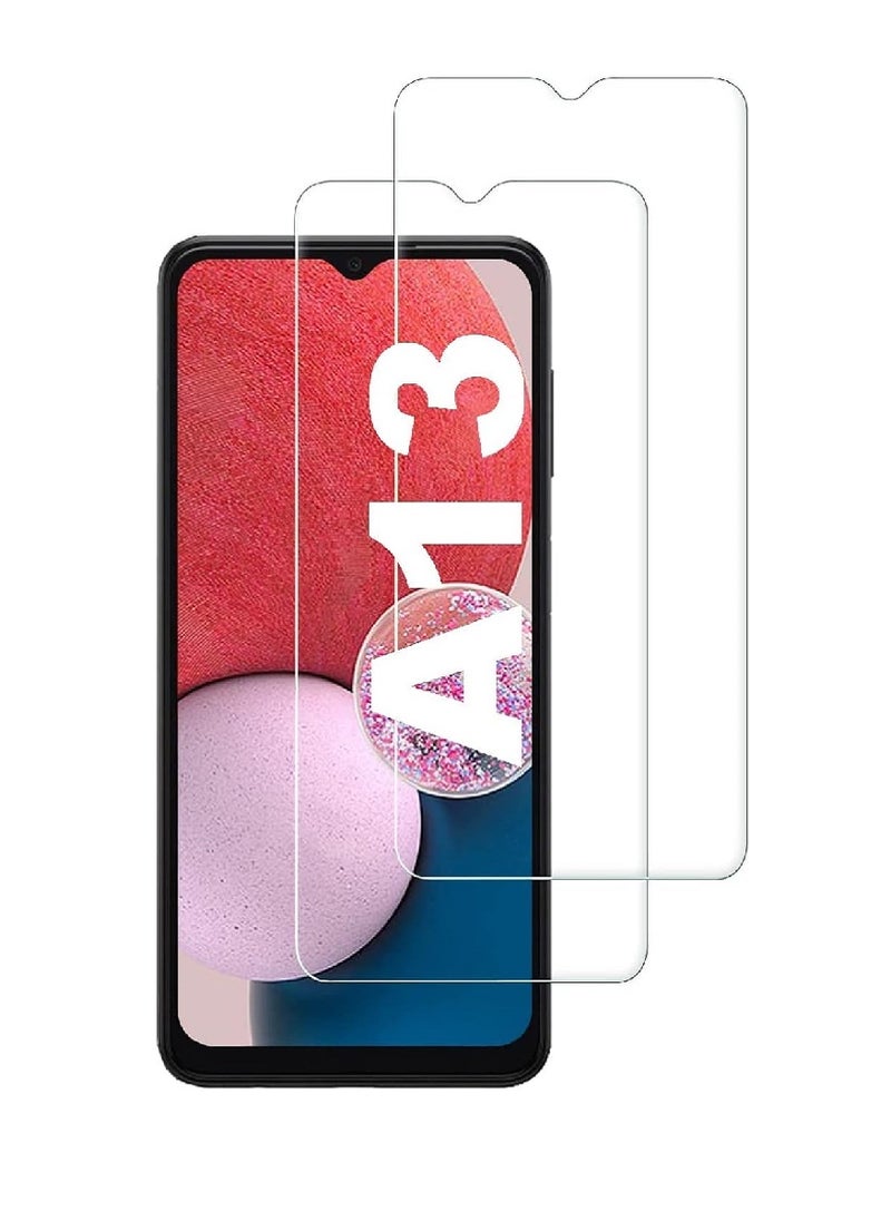 Super 2 Pieces Tempered Glass Screen Protector Clear Designed For Samsung Galaxy A13 4G Full Screen Coverage And Bubble Free - Image 1