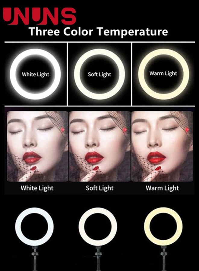 UNUNS Ring Light With Stand,Photography 16CM Lighting Kit,Selfie Ring Light with Adjustable Standand a Camera Remote Control,Phone Holder Desk Ring Light for Photography Video Calls,Live Streaming,Selfie,Makeup - Image 4