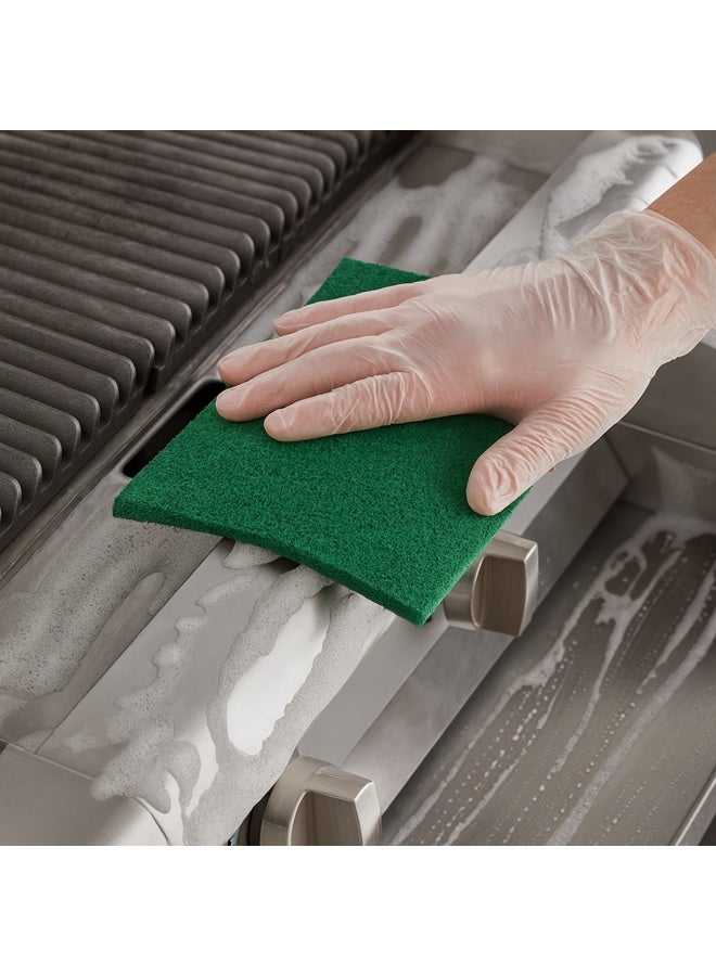 وسادات تنظيف خضراء - وسادات تنظيف متينة، غير كاشطة، مصنوعة من البوليستر الأخضر، للتنظيف والكشط والتنظيف والفرك، عبوة من 12 قطعة - Image 2