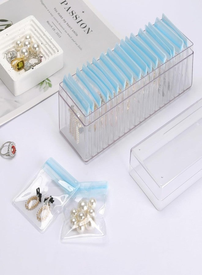 RELEMTRA Clear Jewelry Organizers and Storage, Acrylic Travel Case 20 Pcs Individual Bags Portable Anti Tarnish Dustproof, Jewelry Organizer Box Bracelet Storage for Rings Earrings - Image 3