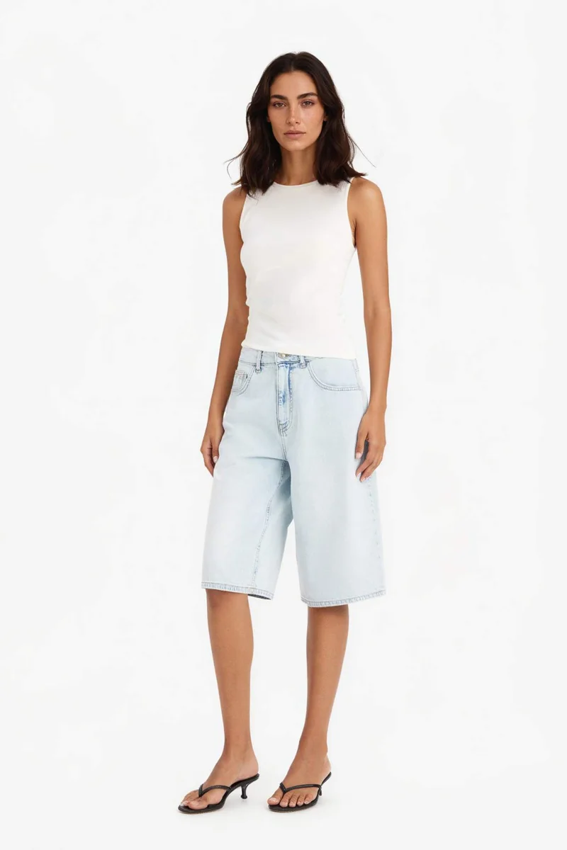 DeFacto Slim Fit Ribana Crew Neck Tank Top