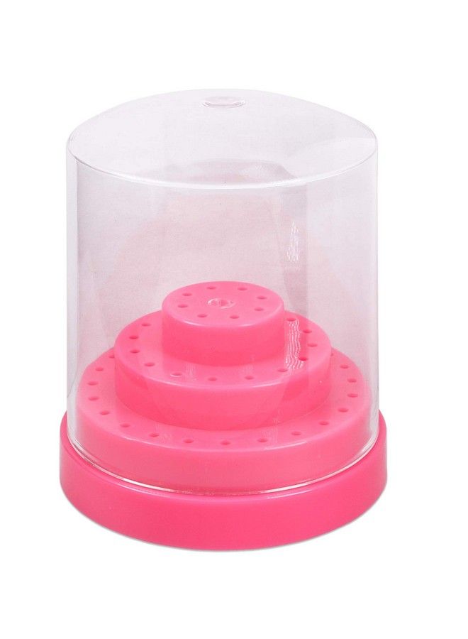 Pana Nail Drill Bit Holder Stand Display Organizer Dust Proof Storage Container Box Case Tools For Home Use Or Nail Salon (48 Holes Pink) - Image 2