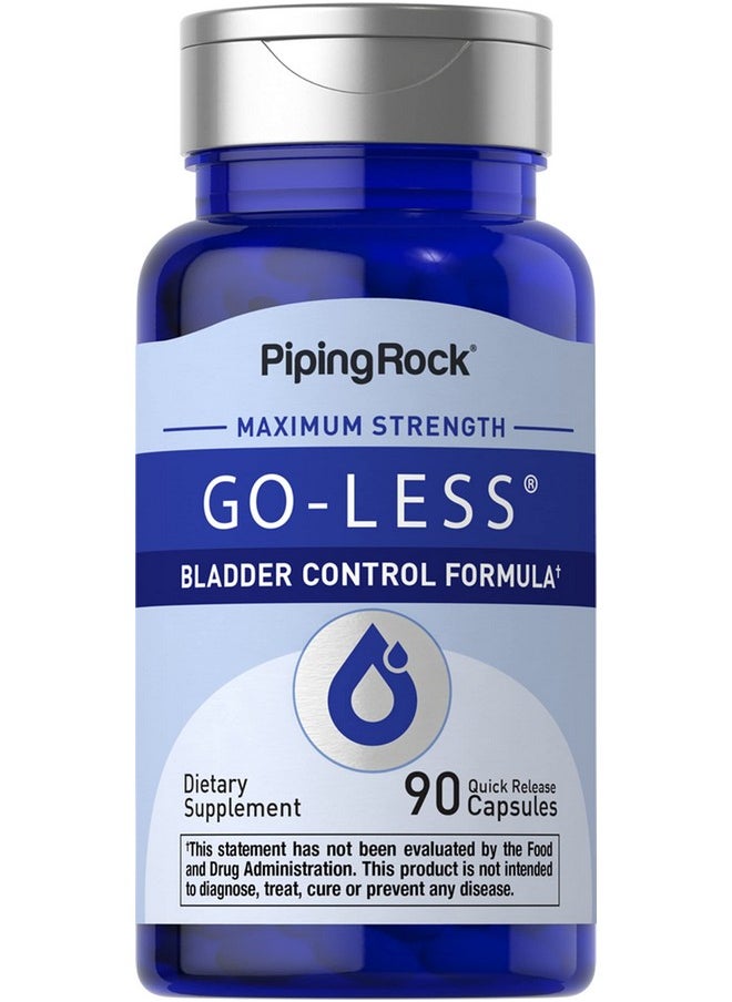 Piping Rock Bladder Control Pills ; 90 Capsules ; Go Less Formula ; Max Strength Supplement For Men And Women ; Nongmo Gluten Free  - Image 1