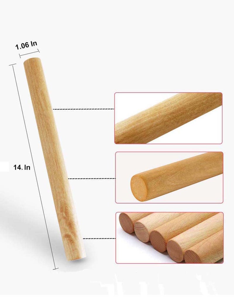 Zyntix Wooden Unpolished Pin for Baking Wooden Belan for Chapati/Puri/Papad Wooden Rolling Pin Roller Thick Size Chapati Roller Wooden chapathi Rolling pin Wooden Belan for Kitchen - Image 5
