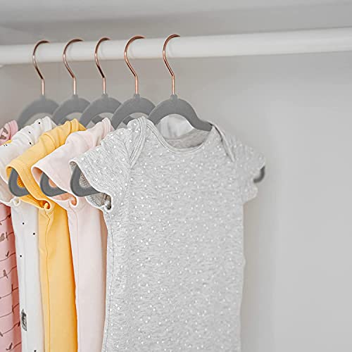 Ash  Roh Ash & Roh Velvet Hanger Swivel Rose Gold Hooks, Stronger Than Standard Velvet Hangers Space Saving Velvet Hanger (Grey, Pack of - 6) - Image 3