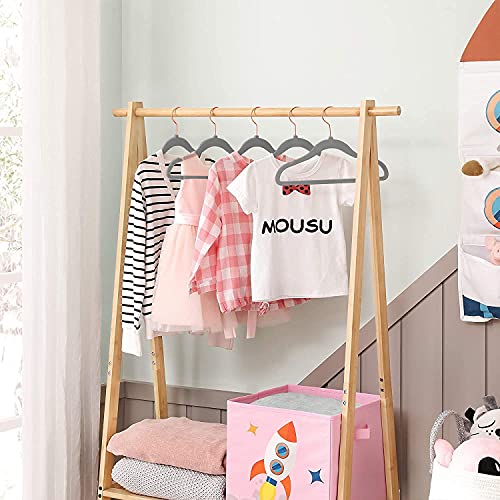 Ash  Roh Ash & Roh Velvet Hanger Swivel Rose Gold Hooks, Stronger Than Standard Velvet Hangers Space Saving Velvet Hanger (Grey, Pack of - 6) - Image 4