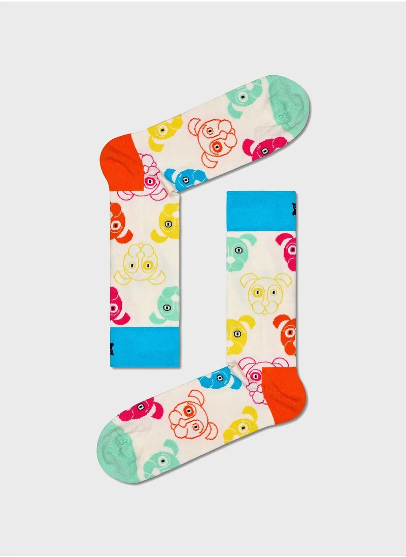 Happy Socks 3-Pack Embroidered Crew Sock